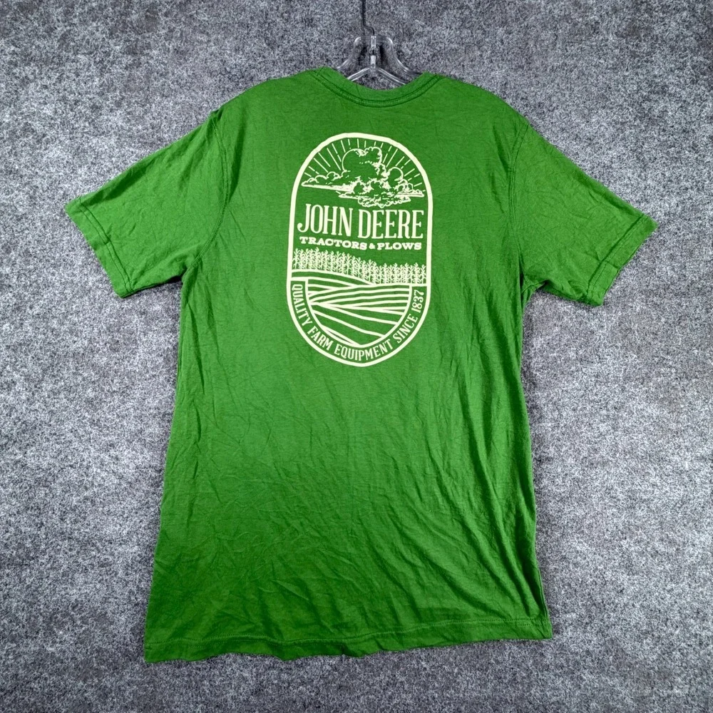 John Deere Graphic T-Shirt Mens L Green Crewneck Short Sleeve Showroom Wear - Picture 2 of 16